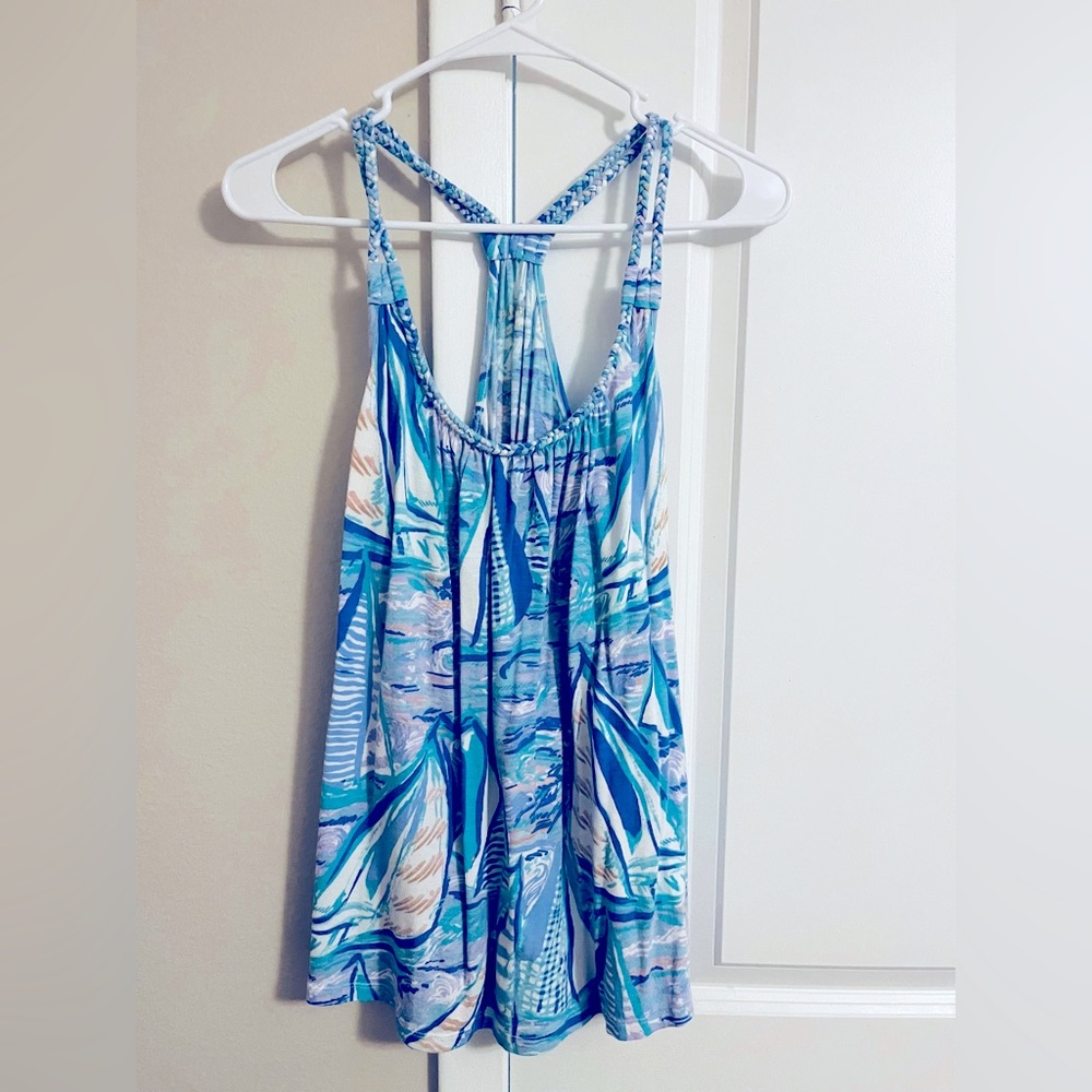 Lily Pulitzer blue sailboat tank top